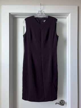 Max Mara Sleeveless Sheath Dress in Deep Plum with Pockets